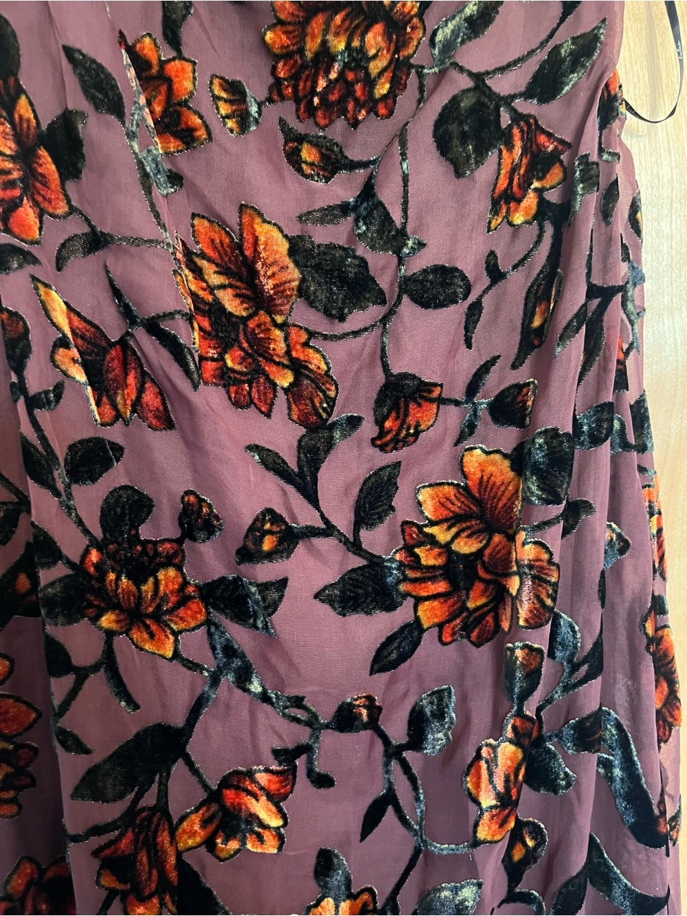 Lulu's Brown Floral Velvet Maxi Dress - Picture 6 of 10